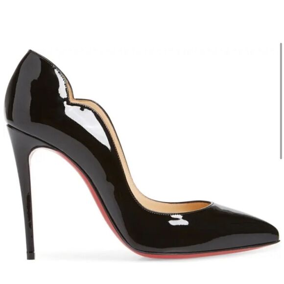 NWT Christian Louboutin Hot Chick Scallop Pointed Toe Pump Size 37/7 - Picture 3 of 11